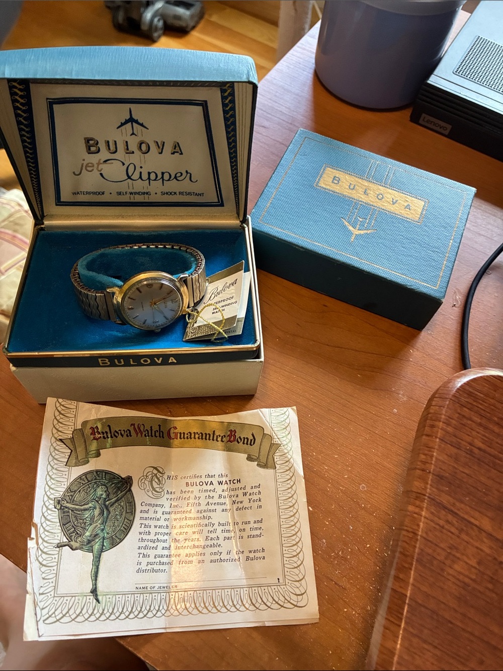 Bulova 1962 Jet Clipper with Box Guarantee Bond